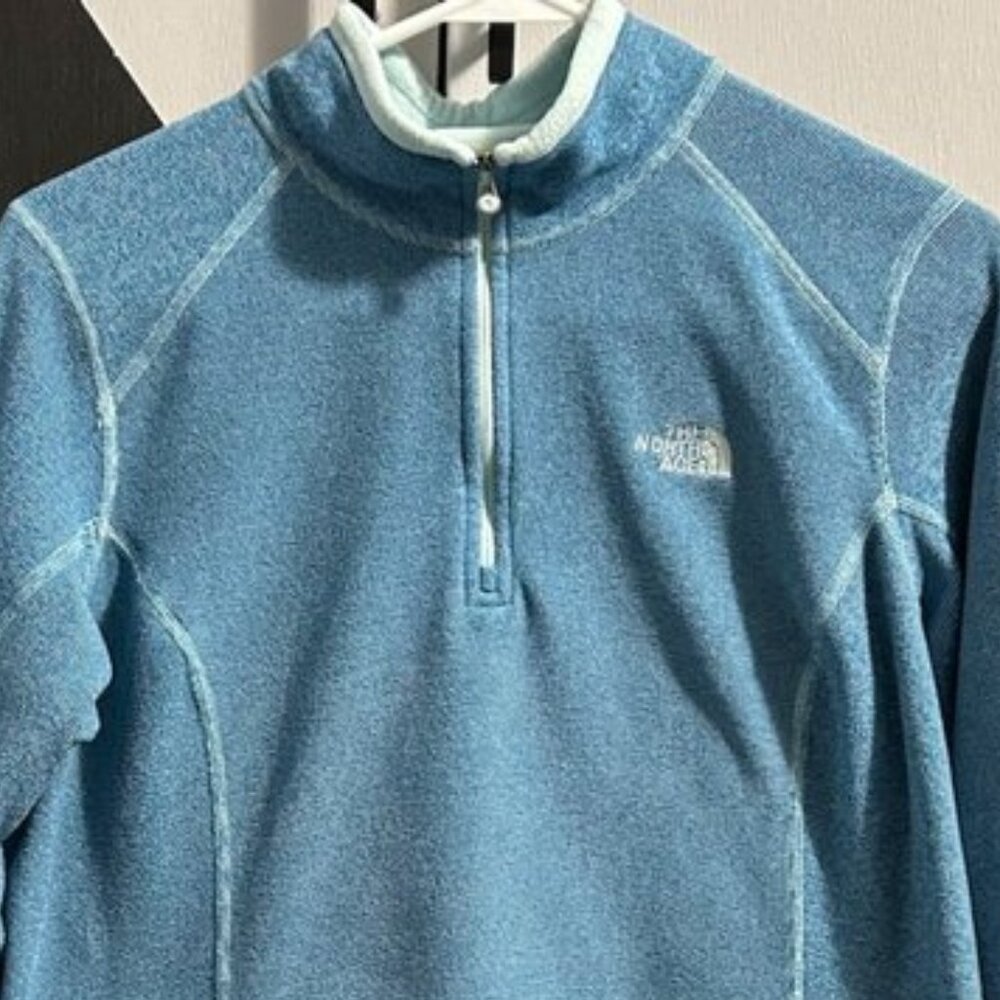 The North Face Teal Blue‎ Fleece 1/4 Zip Pull-over Women's Size M